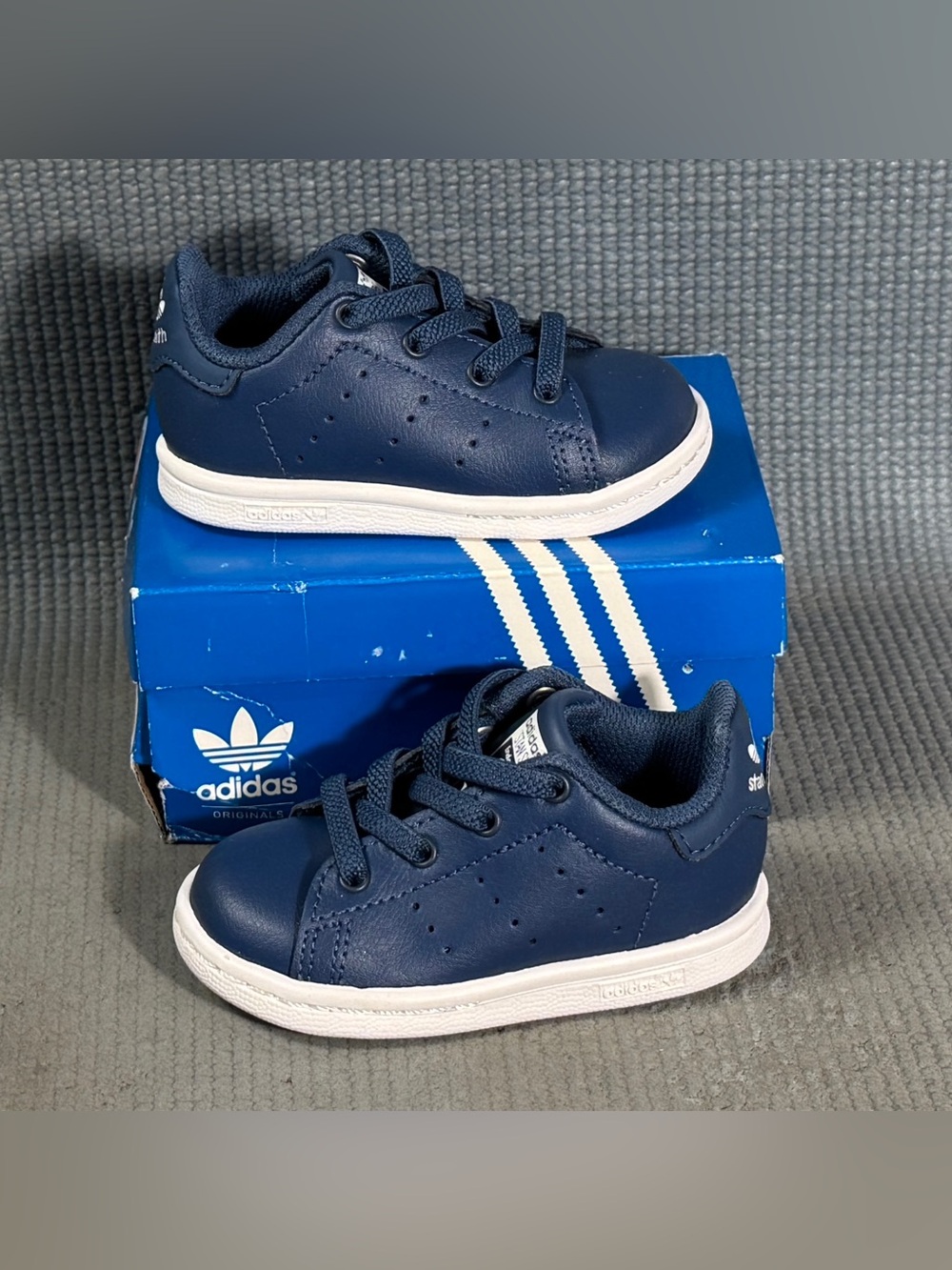 Adidas Stan Smith Infant 'Night Marine' Sneakers Toddler Size 4C‎ New